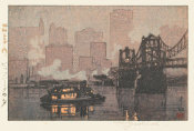 Hiroshi Yoshida - Evening in Pittsburgh (Pittsubaagu no yû), 1928